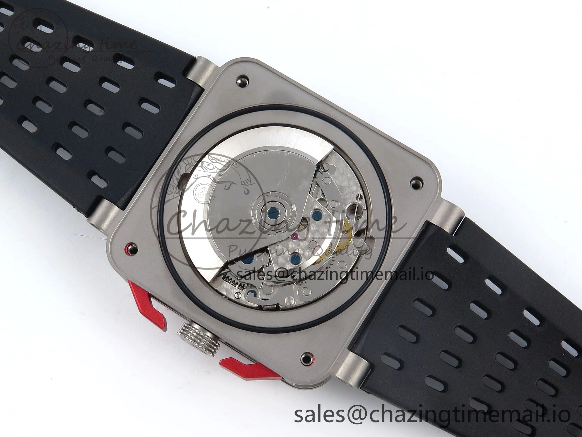 BR03-94 Instruments BRF 1:1 Best Edition Black Carbon Dial on Black Hollow Rubber Strap A2824