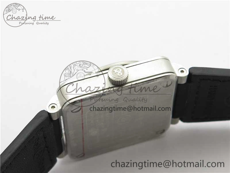 BR03-97 Automatic Power Reserve SS Black Dial on Black Leather Strap A23J (Free Nylon)