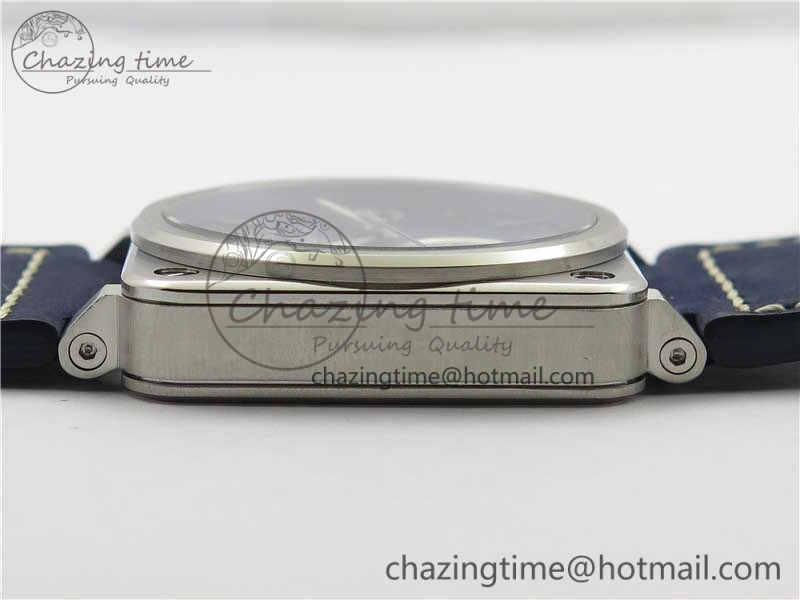 BR03-97 Automatic Power Reserve SS Blue Dial on Blue Leather Strap A23J (Free Nylon)