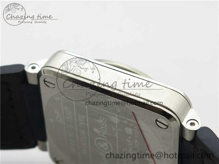 BR03-97 Automatic Power Reserve SS Blue Dial on Blue Leather Strap A23J (Free Nylon)