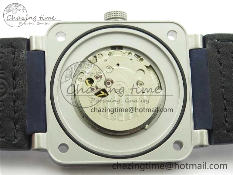 BR03-97 Automatic Power Reserve SS Blue Dial on Blue Leather Strap A23J (Free Nylon)