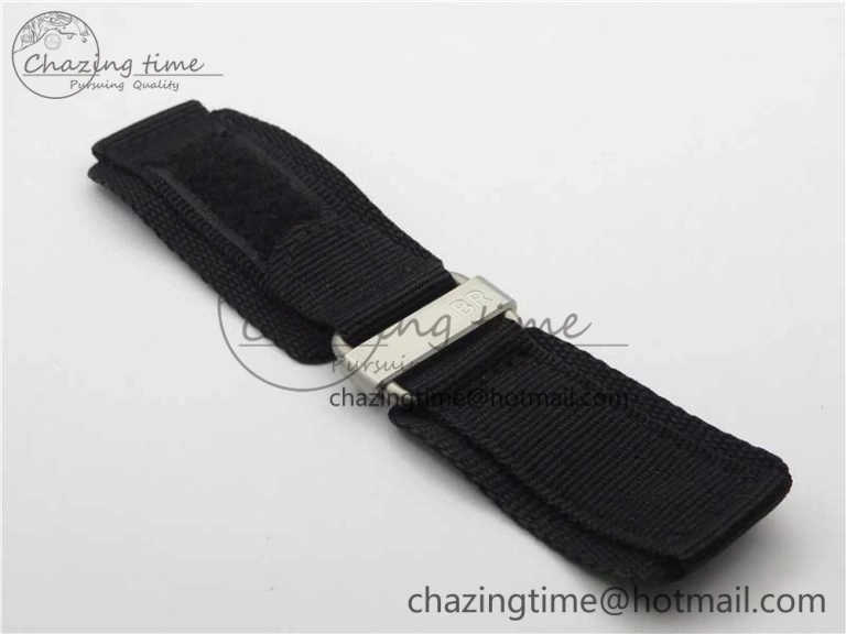 BR03-97 Automatic Power Reserve SS Blue Dial on Blue Leather Strap A23J (Free Nylon)