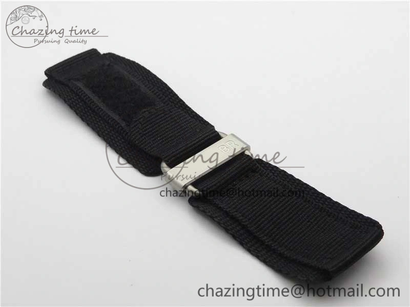 BR03-97 Automatic Power Reserve SS Blue Dial on Blue Leather Strap A23J (Free Nylon)