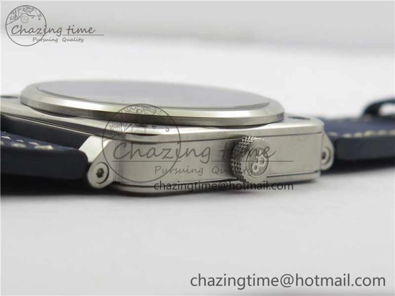 BR03-97 Automatic Power Reserve SS Blue Dial on Blue Leather Strap A23J (Free Nylon)