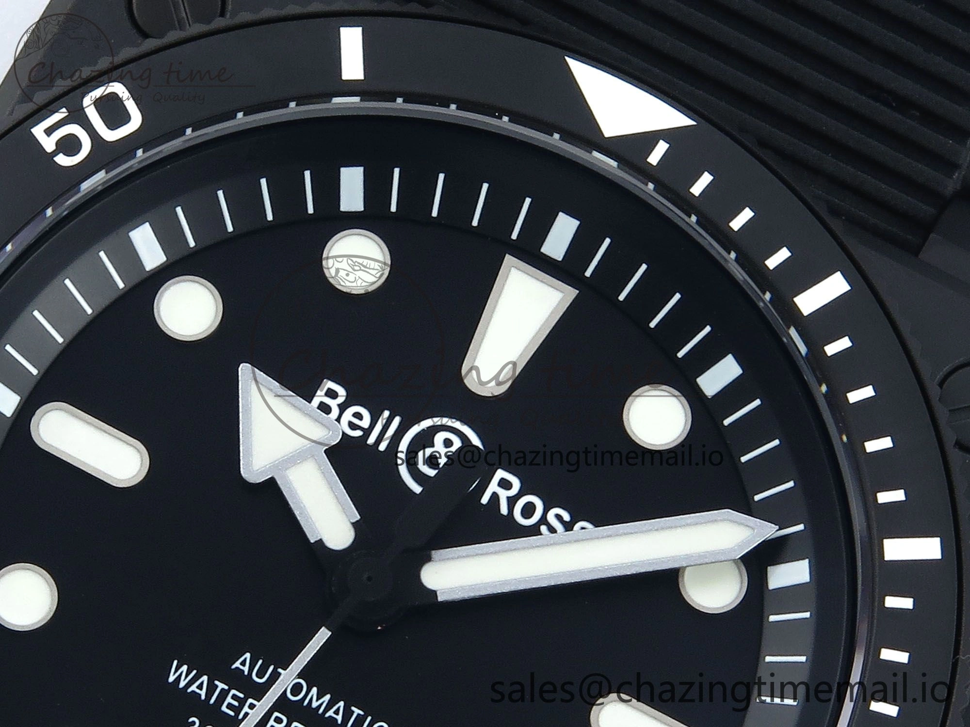 BR03 Diver BRF 1:1 Best Edition Black Dial on Black Rubber Strap A2824