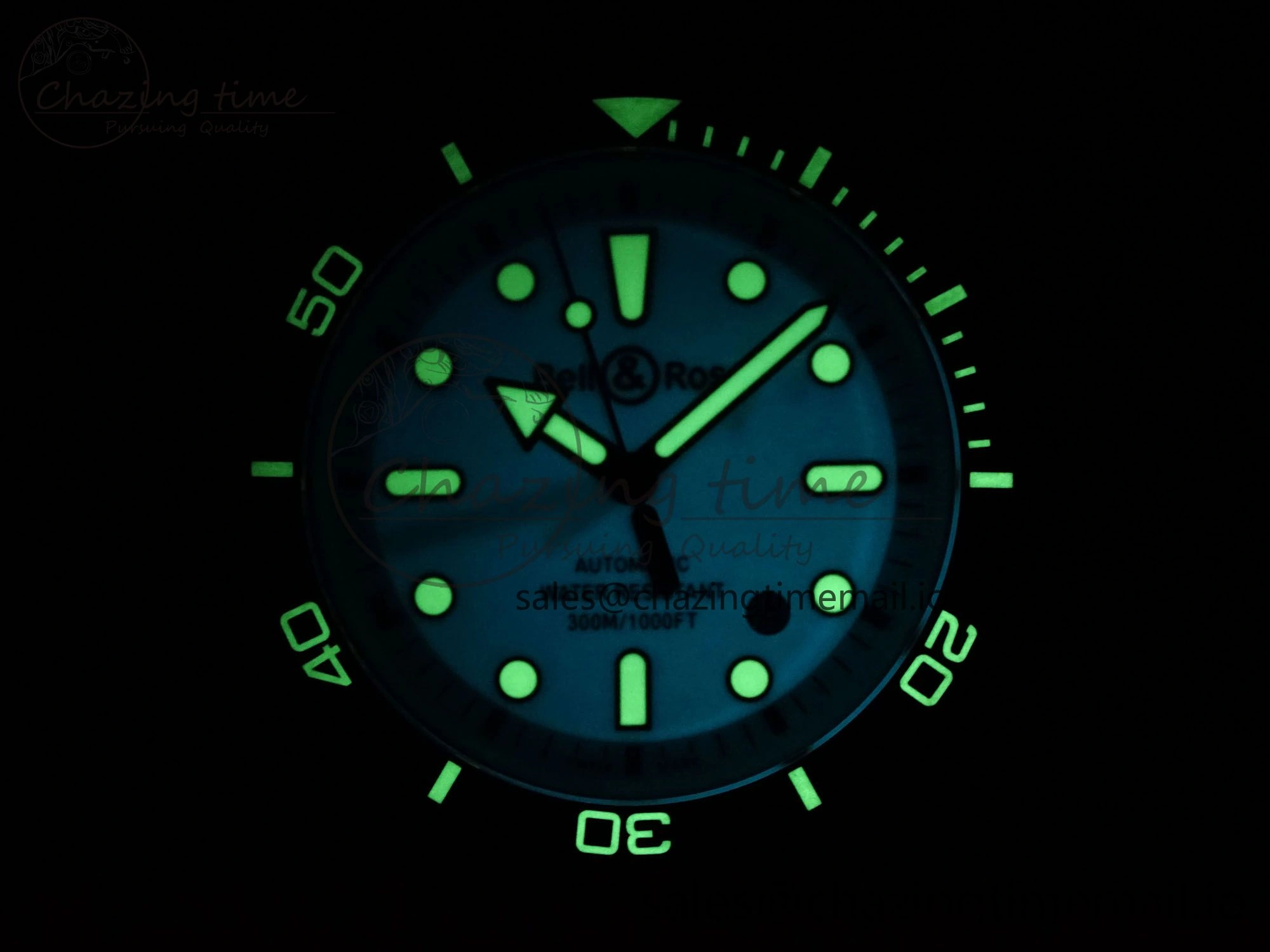 BR03 Full Lume M+F 1:1 Best Edition Blue Dial on Black Rubber Strap A2892