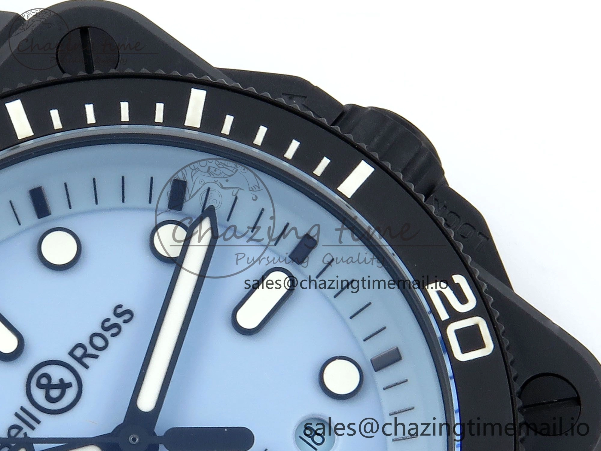 BR03 Full Lume M+F 1:1 Best Edition Blue Dial on Black Rubber Strap A2892