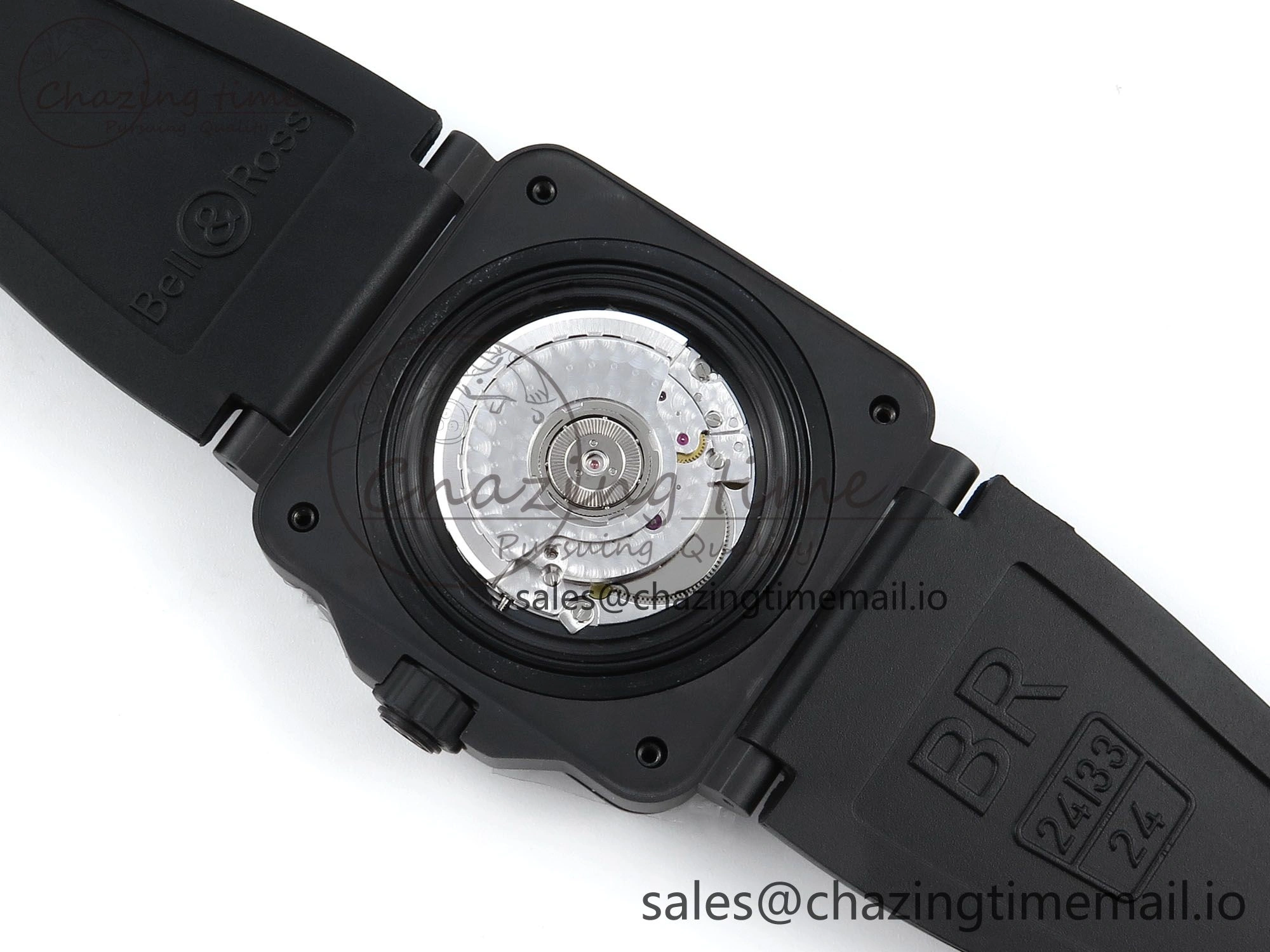 BR03 Full Lume M+F 1:1 Best Edition Green Dial on Black Rubber Strap A2892