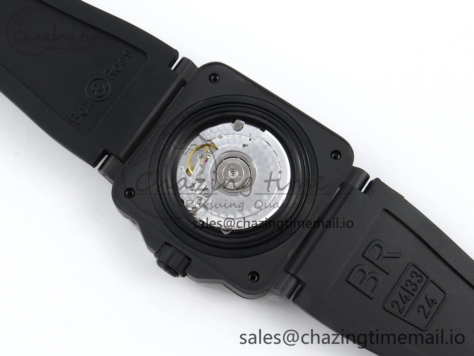 BR03 Full Lume M+F 1:1 Best Edition Green Dial on Black Rubber Strap A2892
