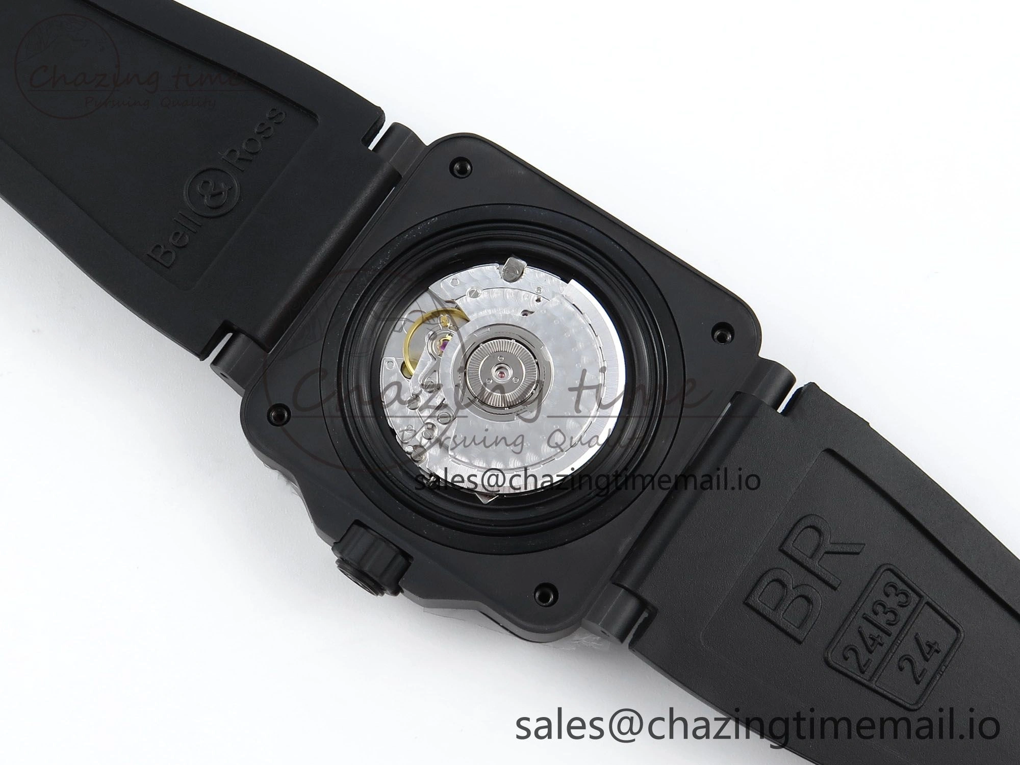 BR03 Full Lume M+F 1:1 Best Edition Green Dial on Black Rubber Strap A2892