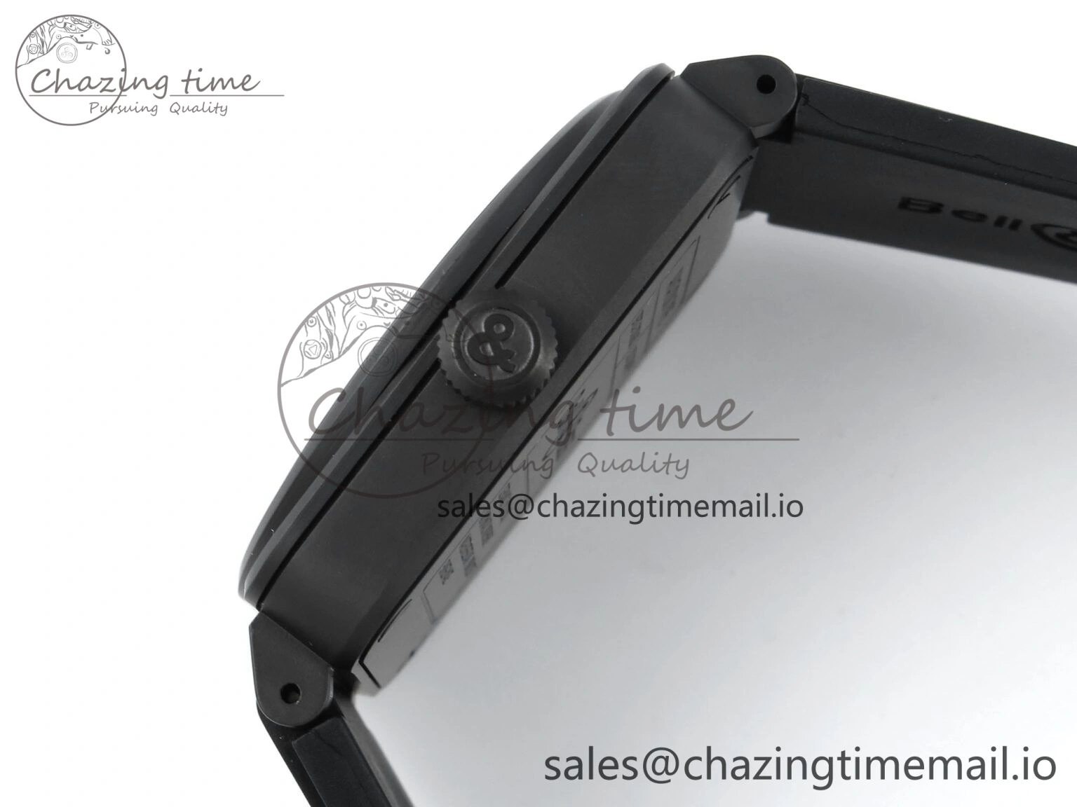 BR03 GyroCompass M+F 1:1 Best Edition Black Dial on Black Rubber Strap A2892