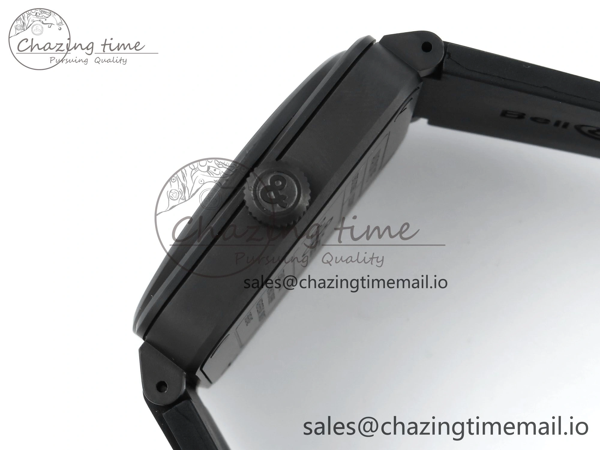BR03 GyroCompass M+F 1:1 Best Edition Black Dial on Black Rubber Strap A2892