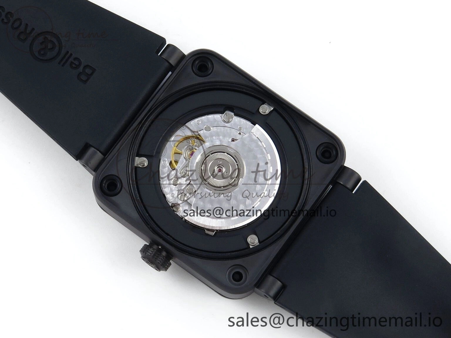 BR03 GyroCompass M+F 1:1 Best Edition Black Dial on Black Rubber Strap A2892