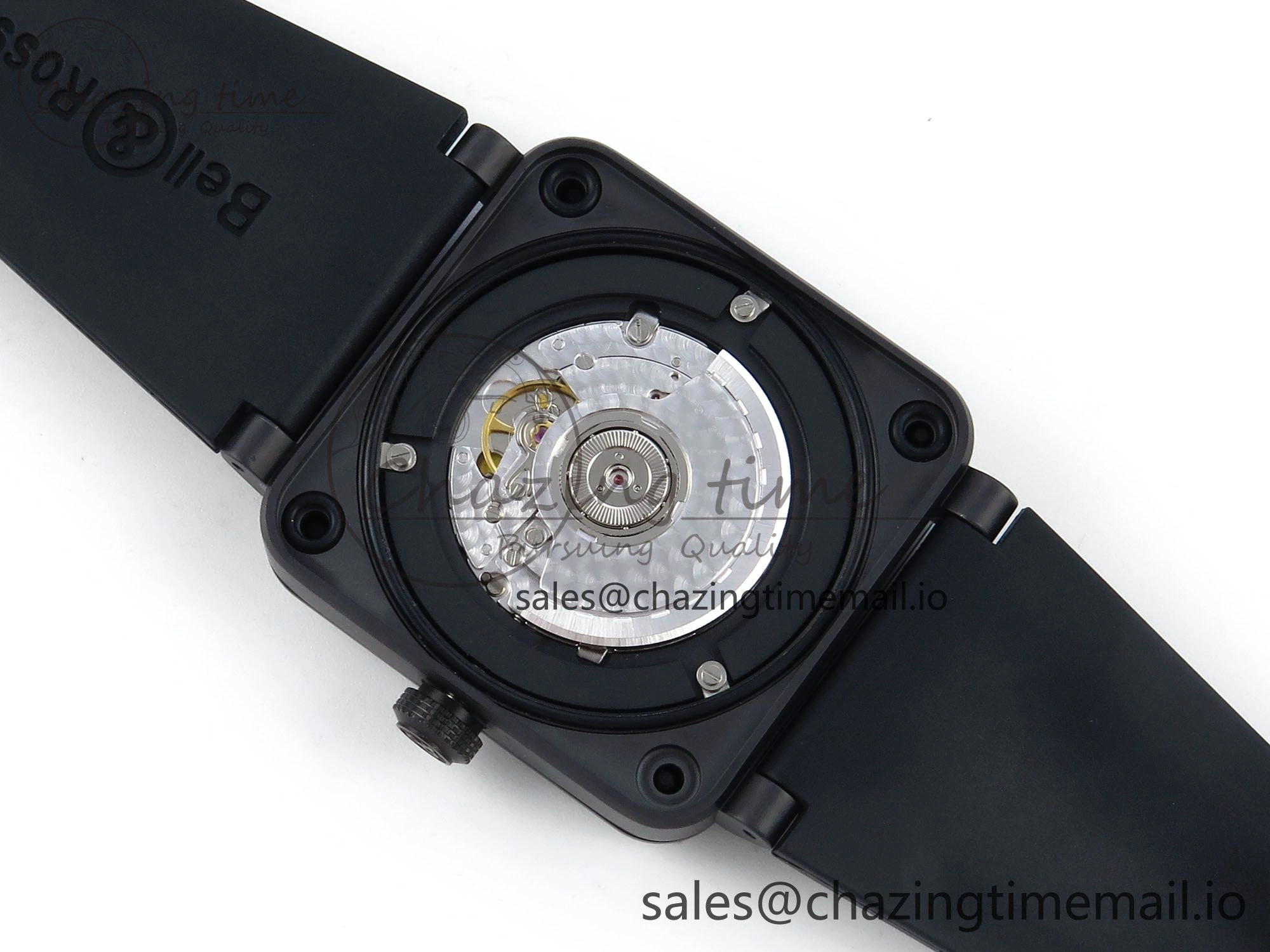 BR03 GyroCompass M+F 1:1 Best Edition Black Dial on Black Rubber Strap A2892