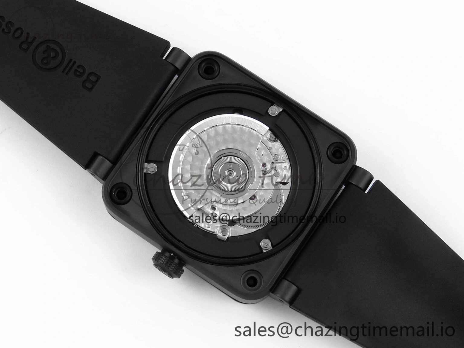 BR03 GyroCompass M+F 1:1 Best Edition Black Dial on Black Rubber Strap A2892