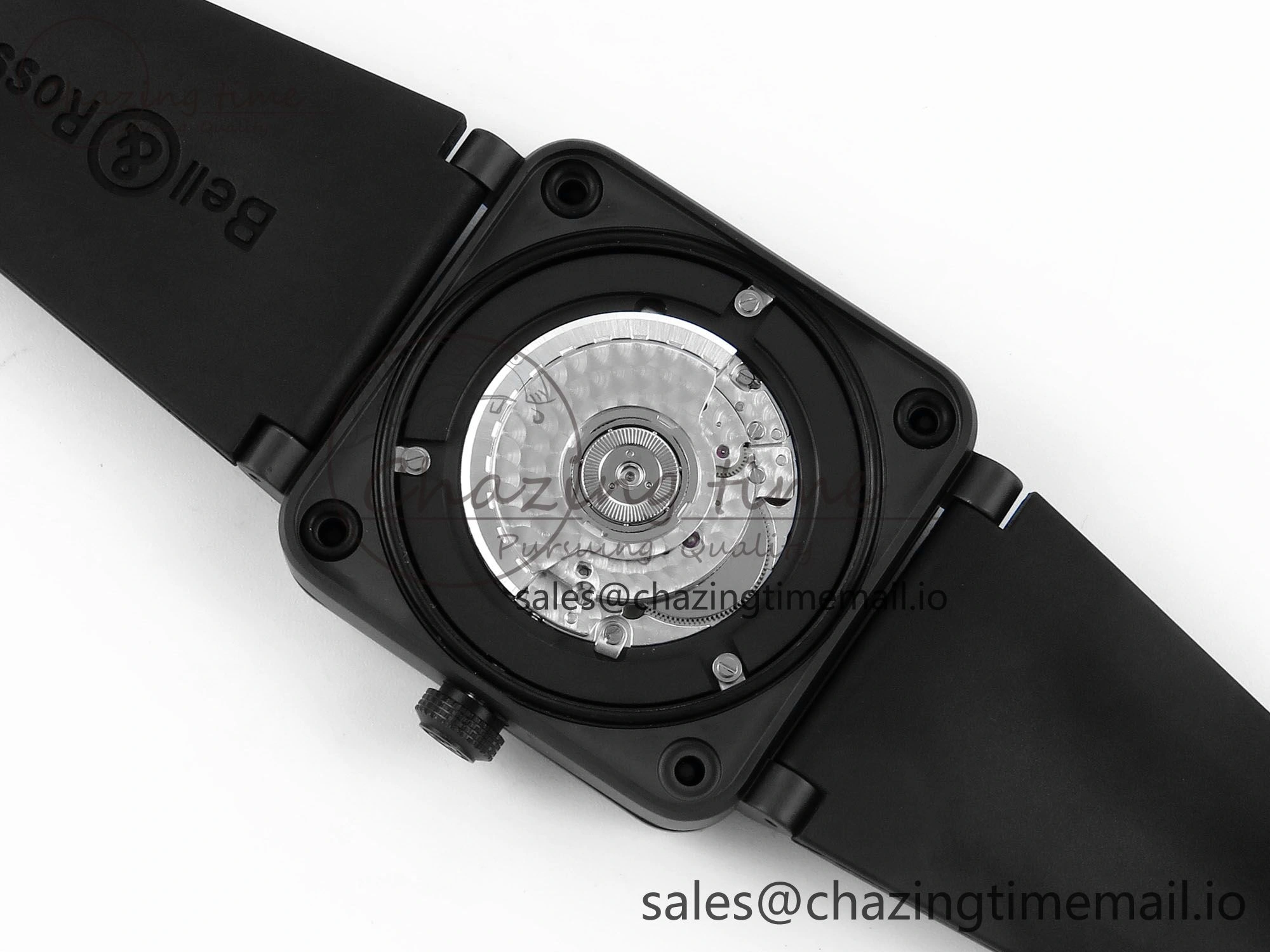 BR03 GyroCompass M+F 1:1 Best Edition Black Dial on Black Rubber Strap A2892