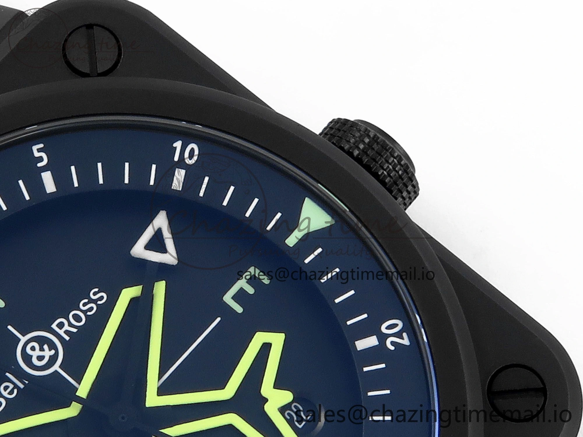 BR03 GyroCompass M+F 1:1 Best Edition Black Dial on Black Rubber Strap A2892