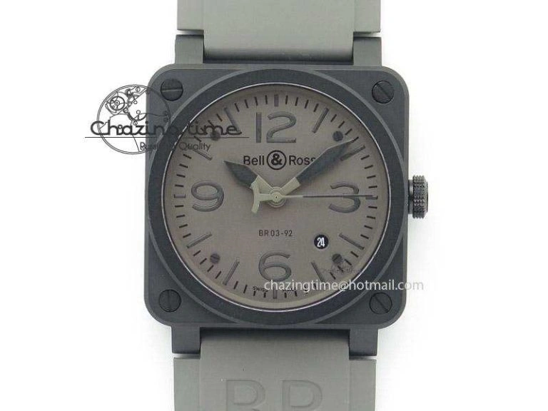BR03 GyroCompass M+F 1:1 Best Edition Black Dial on Black Rubber Strap A2892
