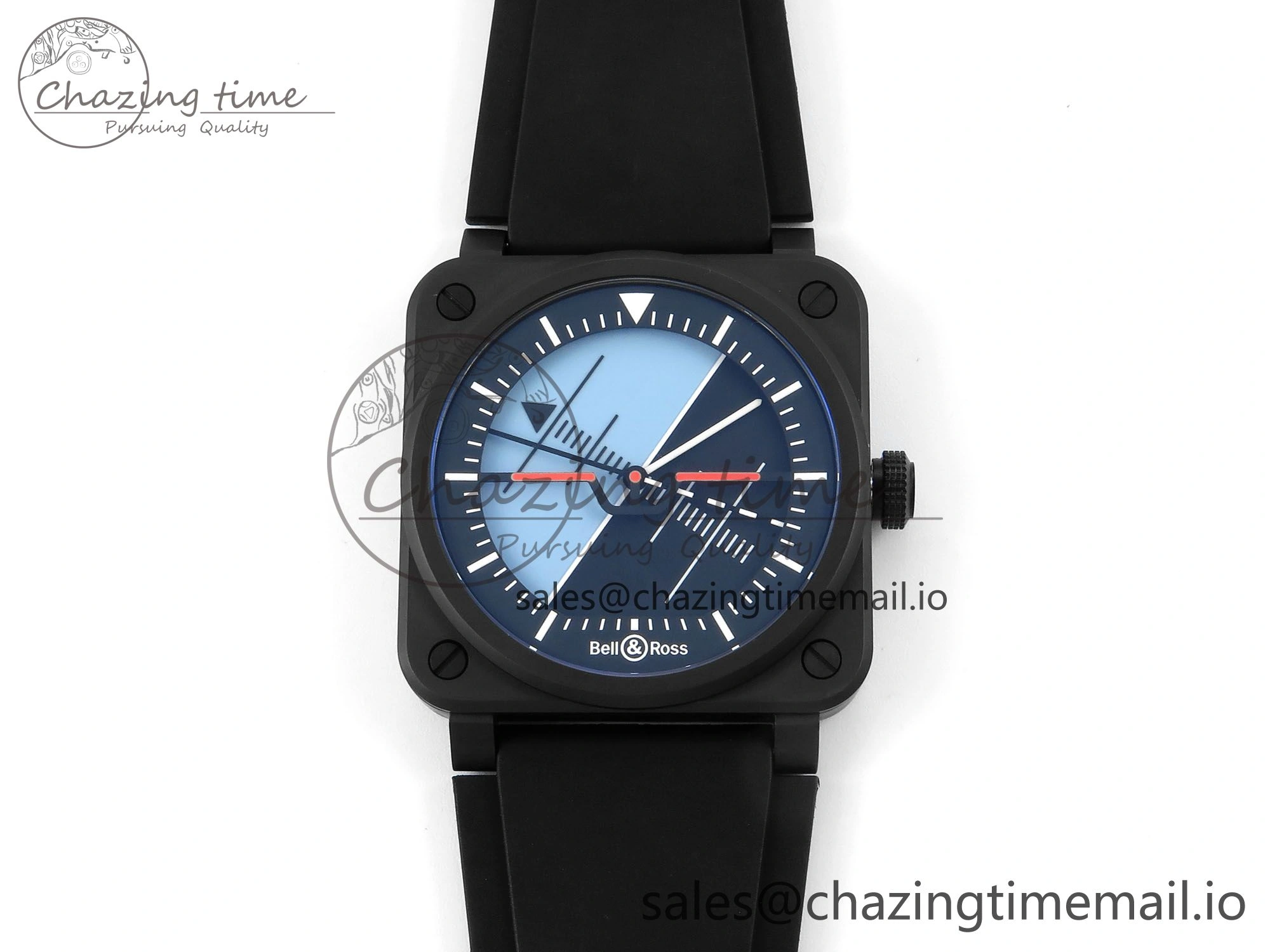 BR03 Horizon M+F 1:1 Best Edition Black Blue Dial on Black Rubber Strap A2892