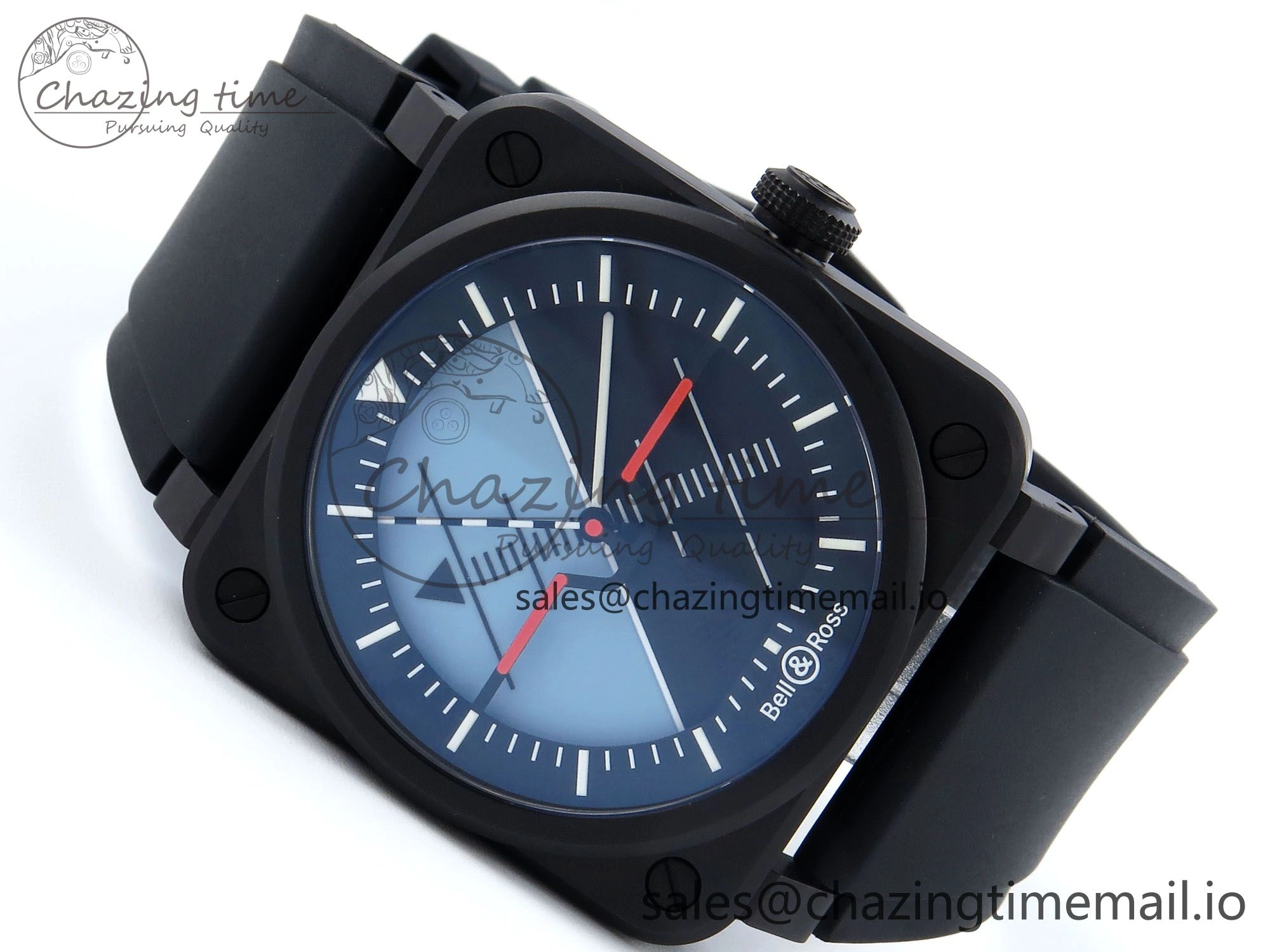 BR03 Horizon M+F 1:1 Best Edition Black Blue Dial on Black Rubber Strap A2892