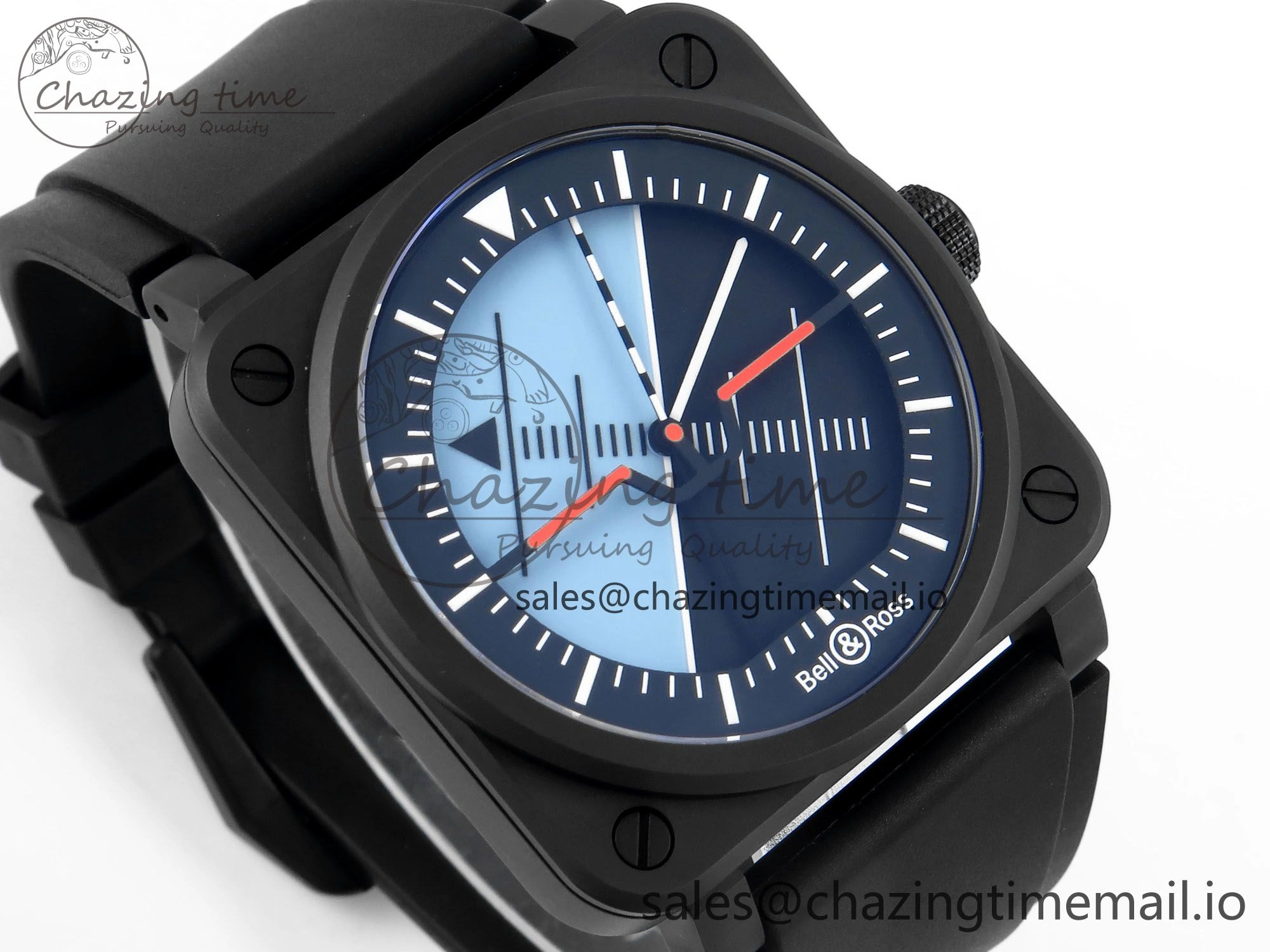 BR03 Horizon M+F 1:1 Best Edition Black Blue Dial on Black Rubber Strap A2892