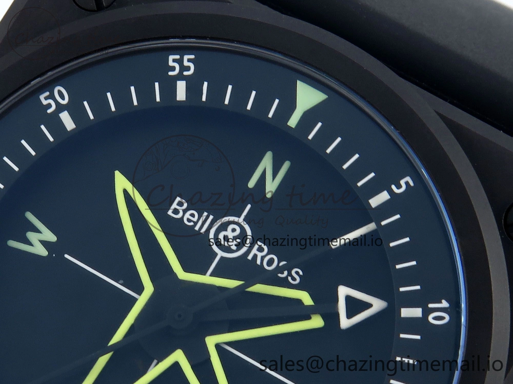 BR03A Instruments BRF 1:1 Best Edition Black Dial on Black Rubber Strap A2824