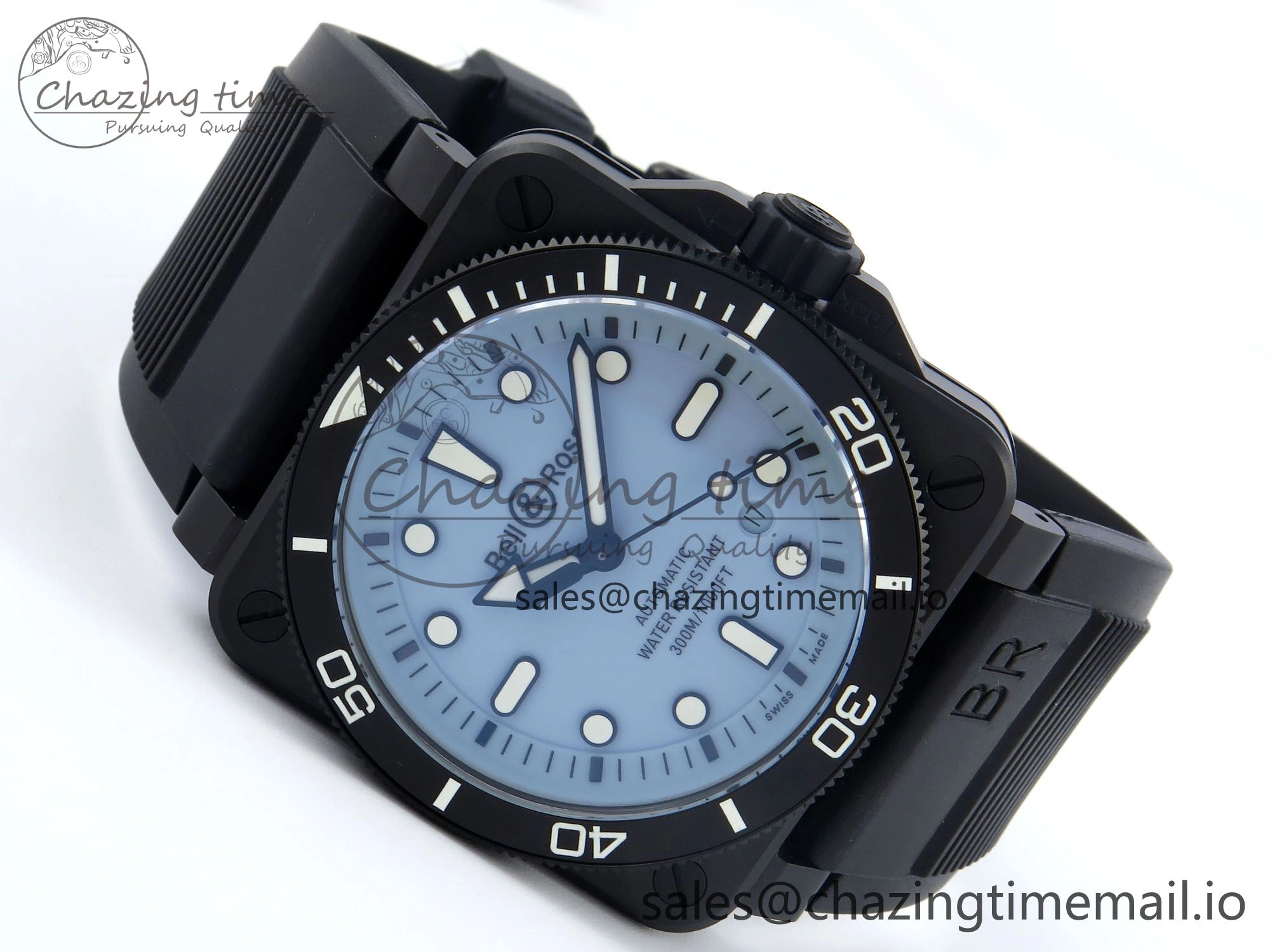 BR03A Instruments BRF 1:1 Best Edition Blue Dial on Black Rubber Strap A2824