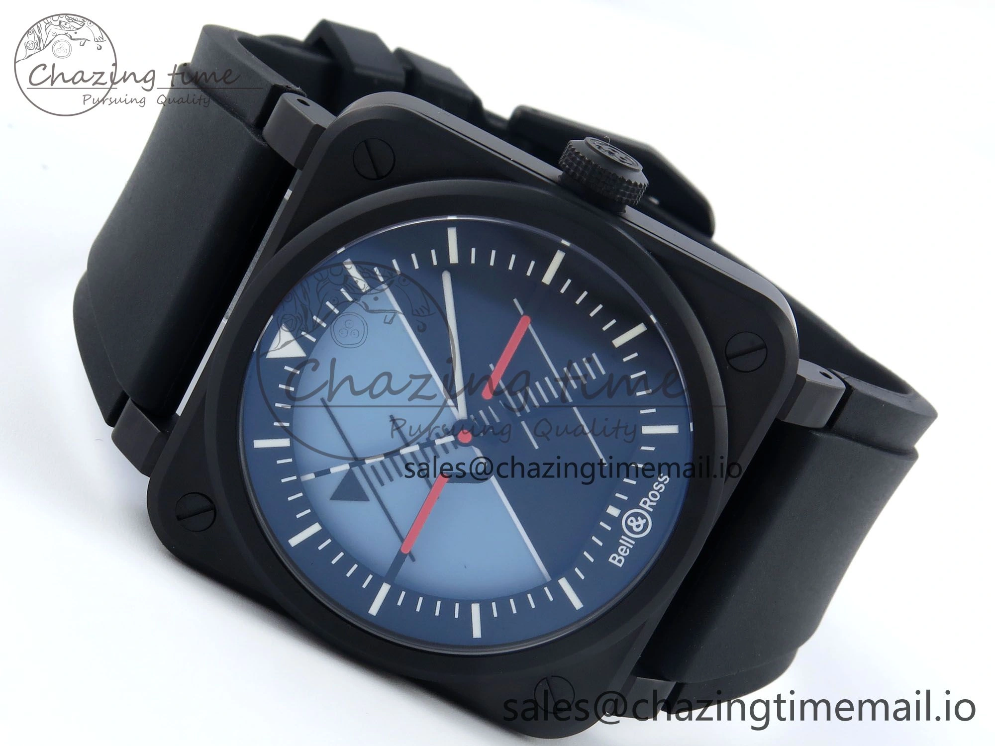 BR03A Instruments BRF 1:1 Best Edition Blue Black Dial on Black Rubber Strap A2824