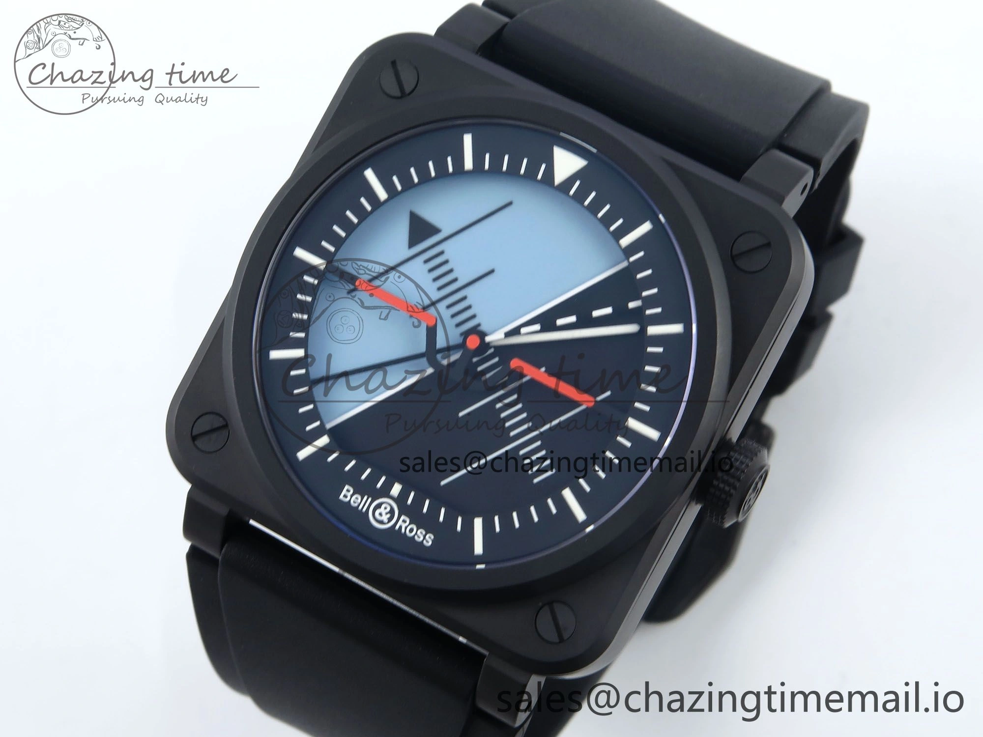 BR03A Instruments BRF 1:1 Best Edition Blue Black Dial on Black Rubber Strap A2824