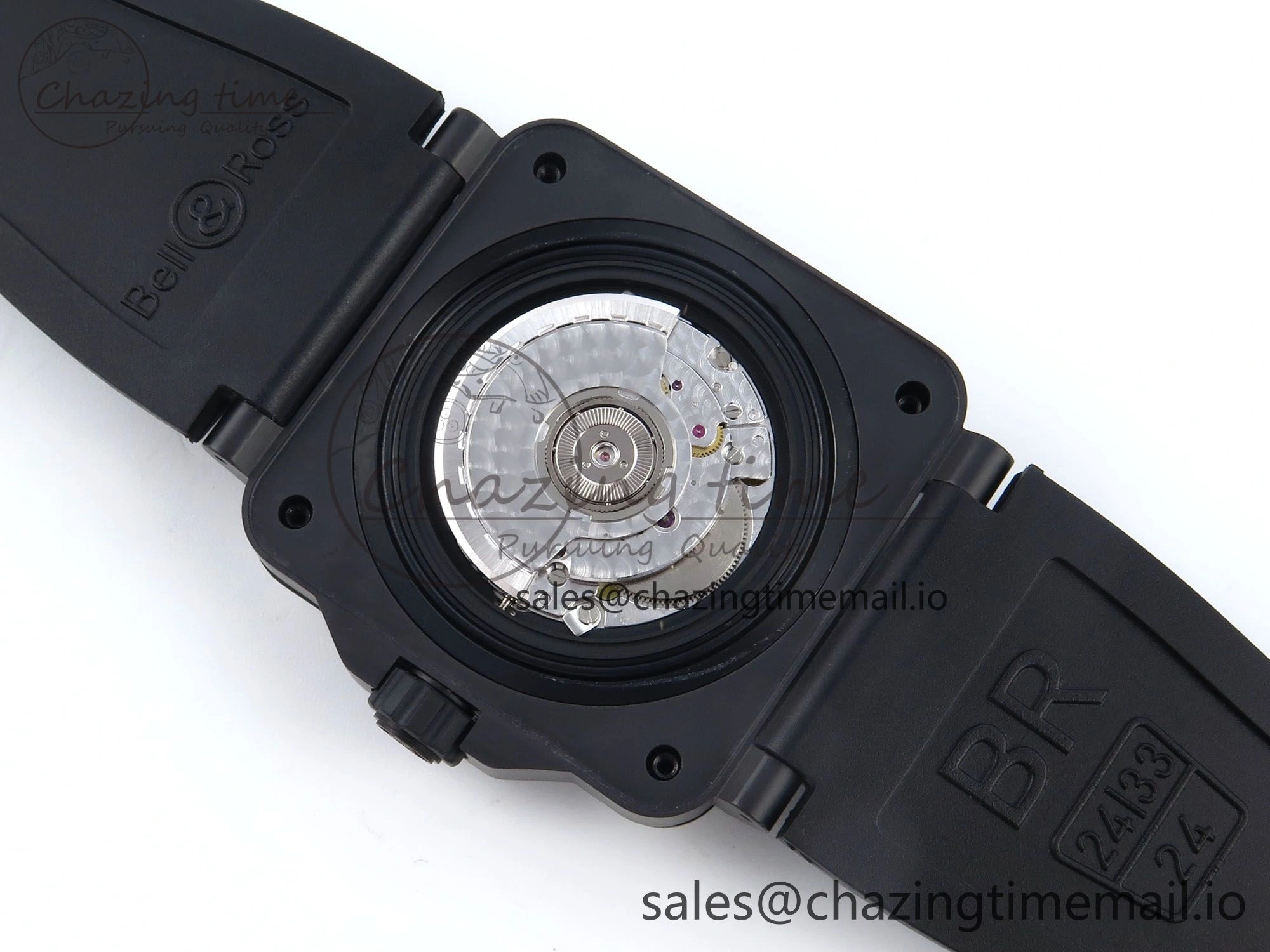 BR03A Instruments BRF 1:1 Best Edition Pale Green Dial on Black Rubber Strap A2824