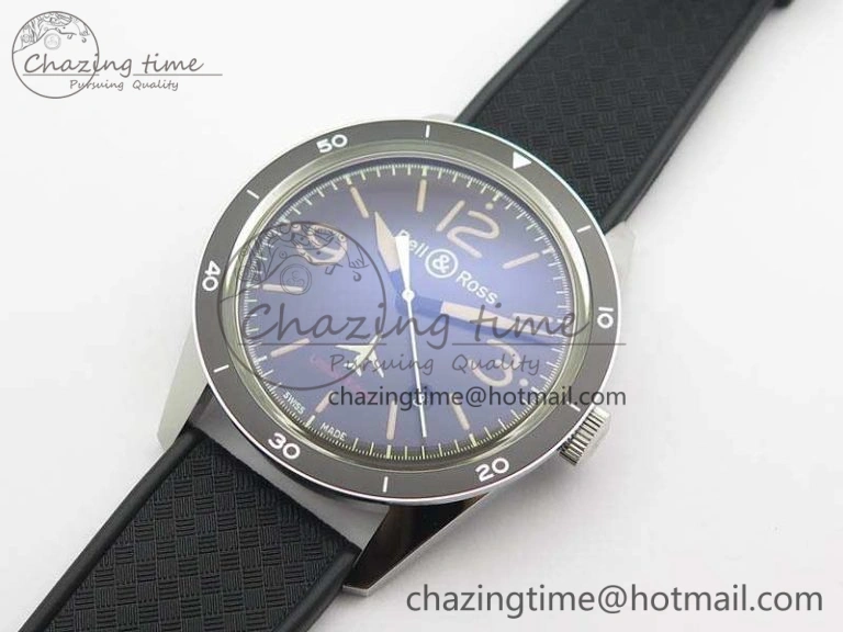 BR123 Vintage 50 Years SS Brown Dial On Black Rubber Strap MIYOTA 9015