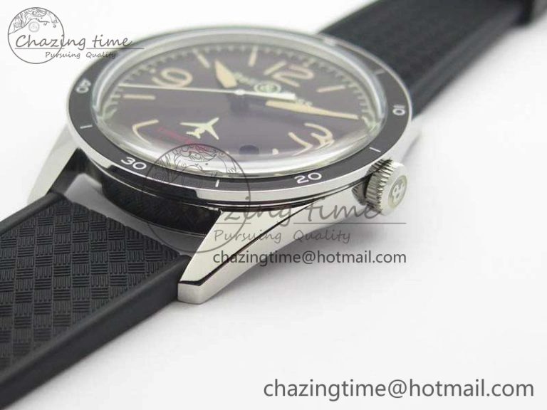 BR123 Vintage 50 Years SS Brown Dial On Black Rubber Strap MIYOTA 9015