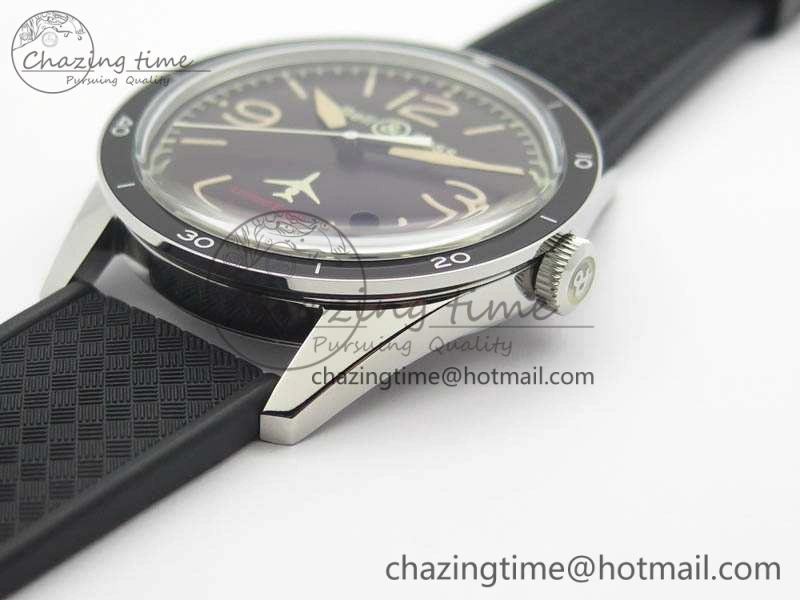 BR123 Vintage 50 Years SS Brown Dial On Black Rubber Strap MIYOTA 9015