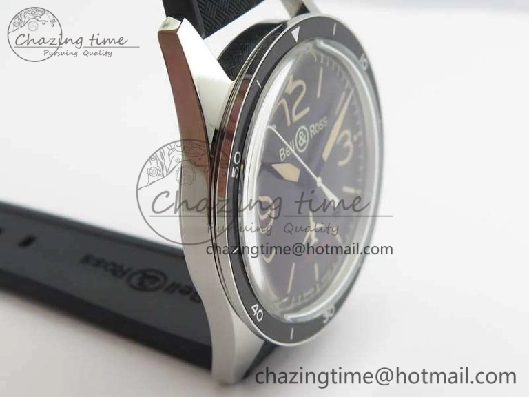 BR123 Vintage 50 Years SS Brown Dial On Black Rubber Strap MIYOTA 9015