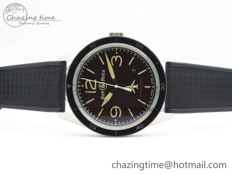 BR123 Vintage 50 Years SS Brown Dial On Black Rubber Strap MIYOTA 9015