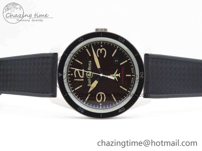 BR123 Vintage 50 Years SS Brown Dial On Black Rubber Strap MIYOTA 9015