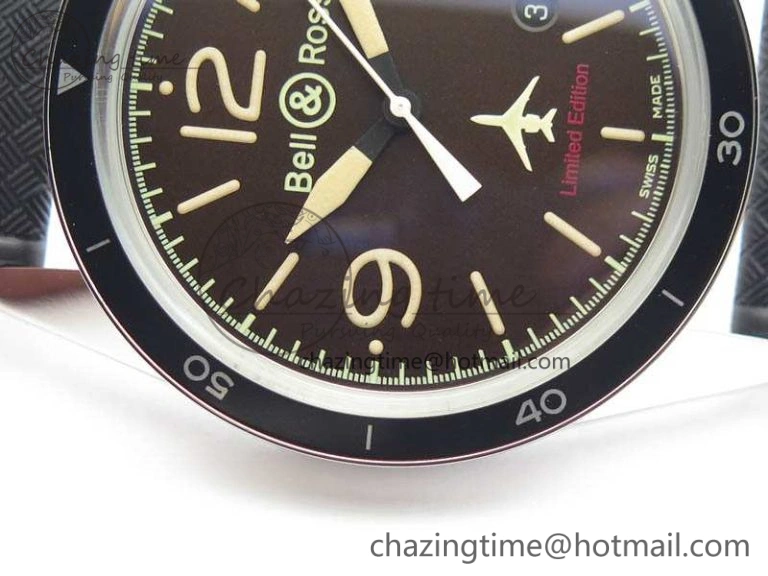 BR123 Vintage 50 Years SS Brown Dial On Black Rubber Strap MIYOTA 9015