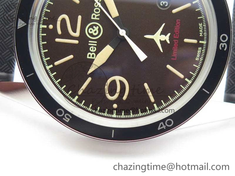 BR123 Vintage 50 Years SS Brown Dial On Black Rubber Strap MIYOTA 9015