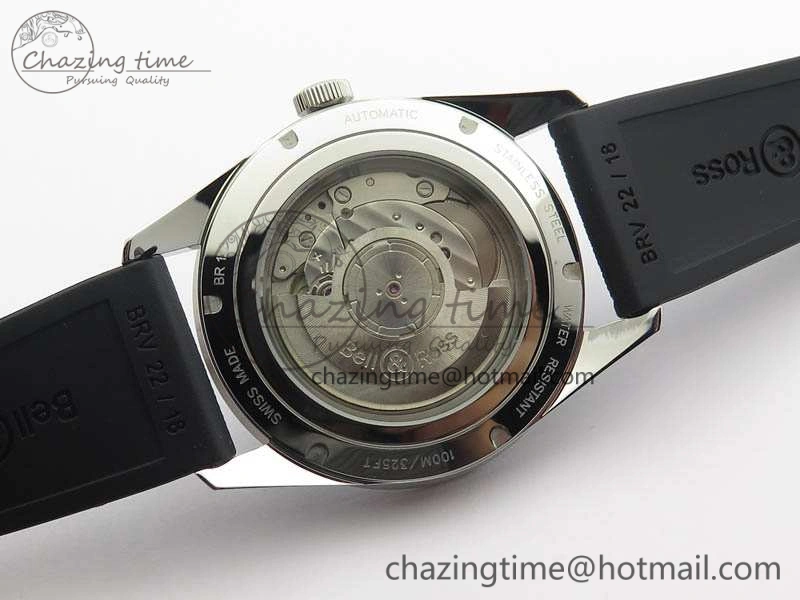 BR123 Vintage SS Brown Dial On Black Rubber Strap MIYOTA 9015