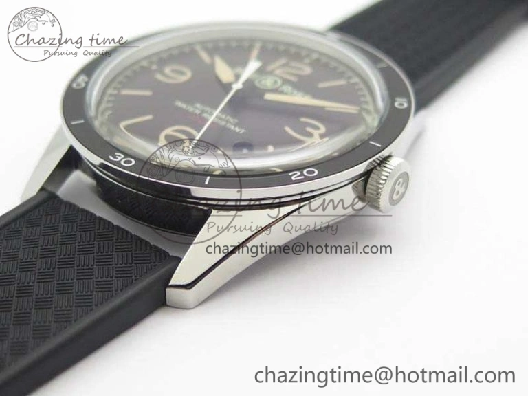 BR123 Vintage SS Brown Dial On Black Rubber Strap MIYOTA 9015