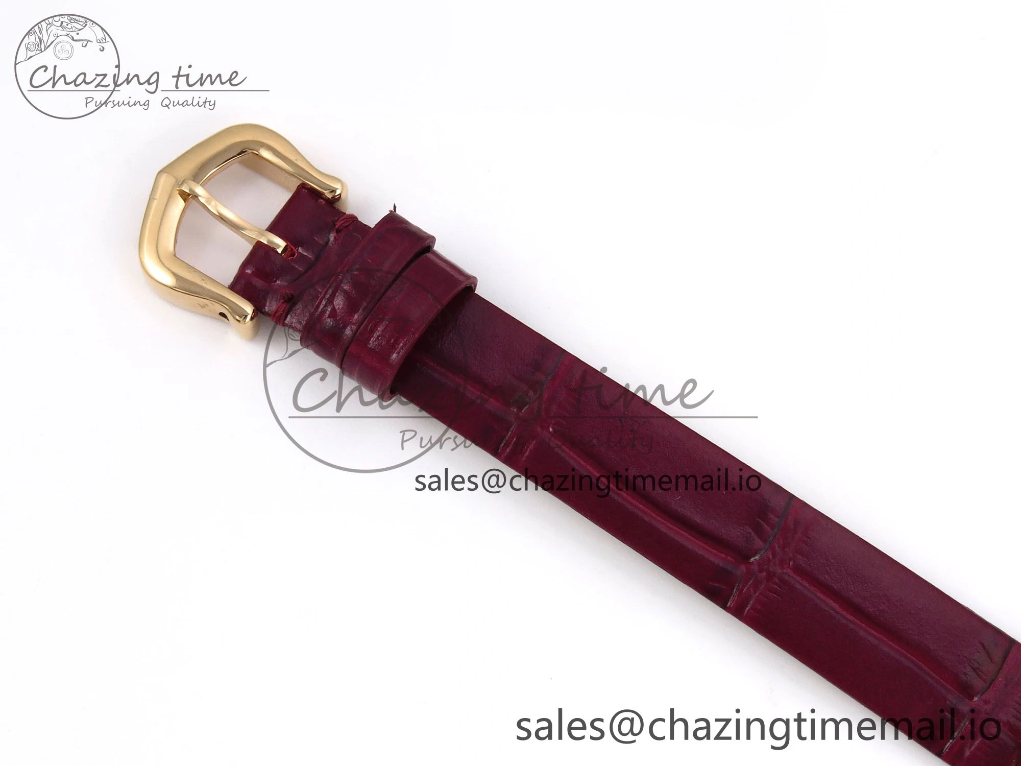 Baignoire De Cartier RG AF 1:1 Best Edition Silver Dial Diamonds Bezel on Red Leather Strap Ronda Quartz