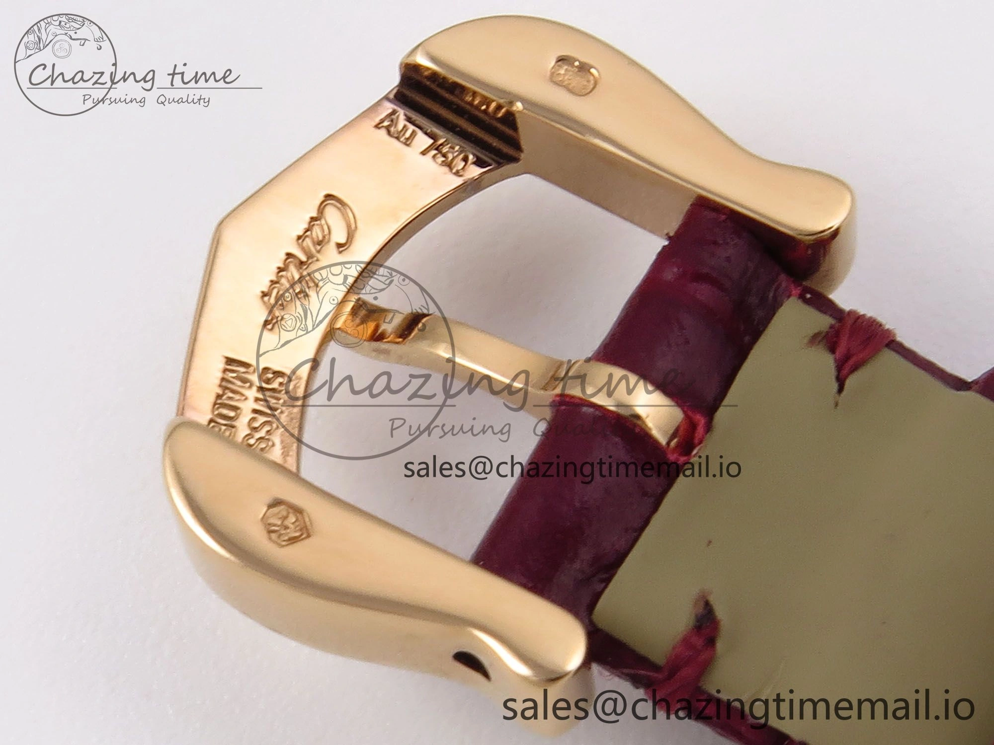Baignoire De Cartier RG AF 1:1 Best Edition Silver Dial Diamonds Bezel on Red Leather Strap Ronda Quartz