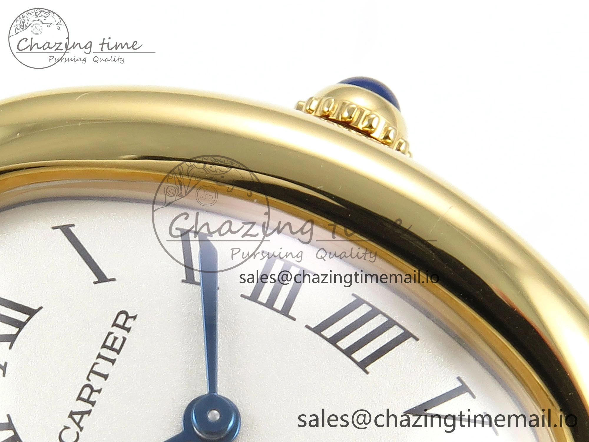 Baignoire De Cartier YG AF 1:1 Best Edition Silver Dial on Black Leather Strap Ronda Quartz