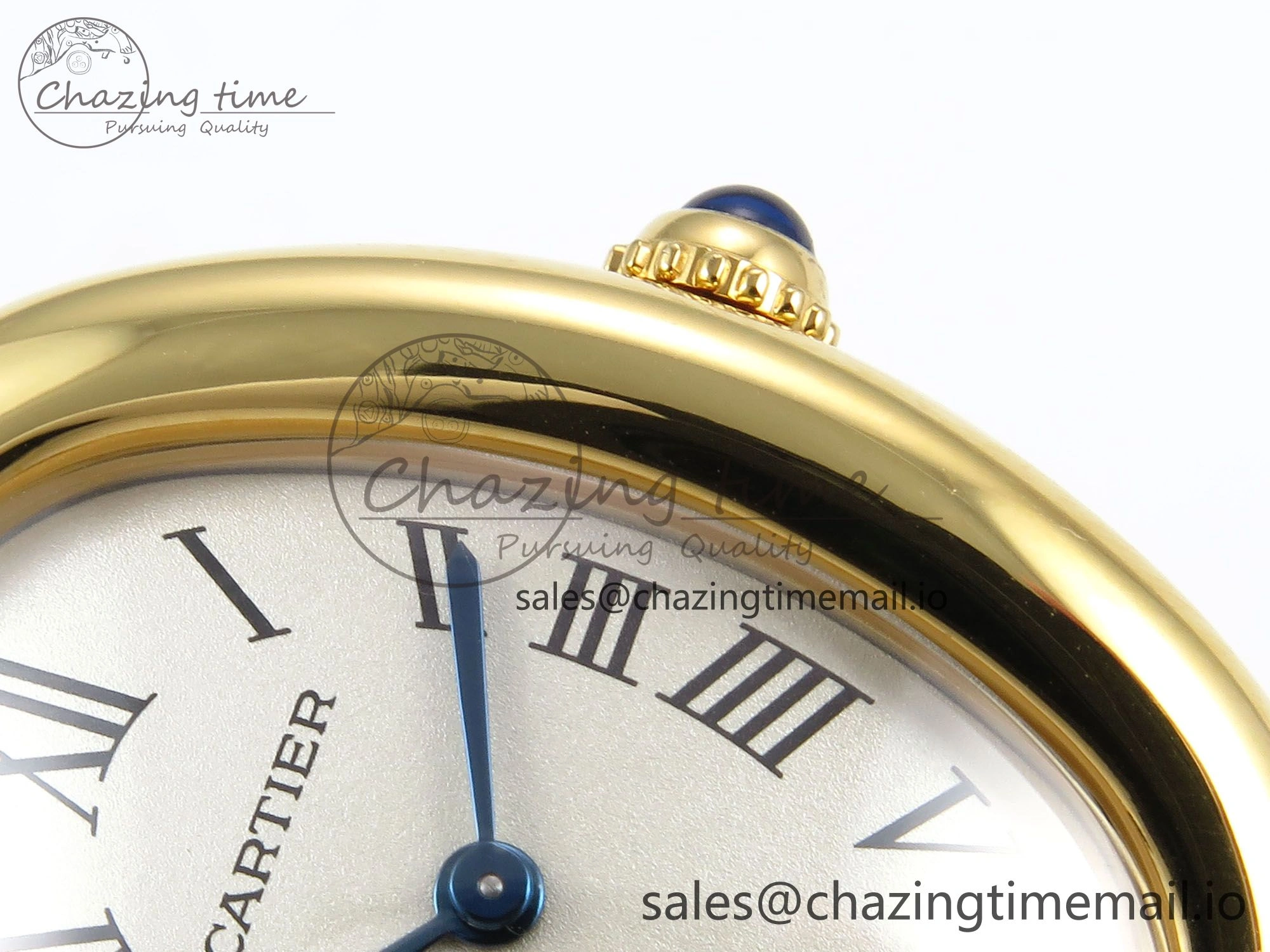 Baignoire De Cartier YG AF 1:1 Best Edition Silver Dial on Brown Leather Strap Ronda Quartz