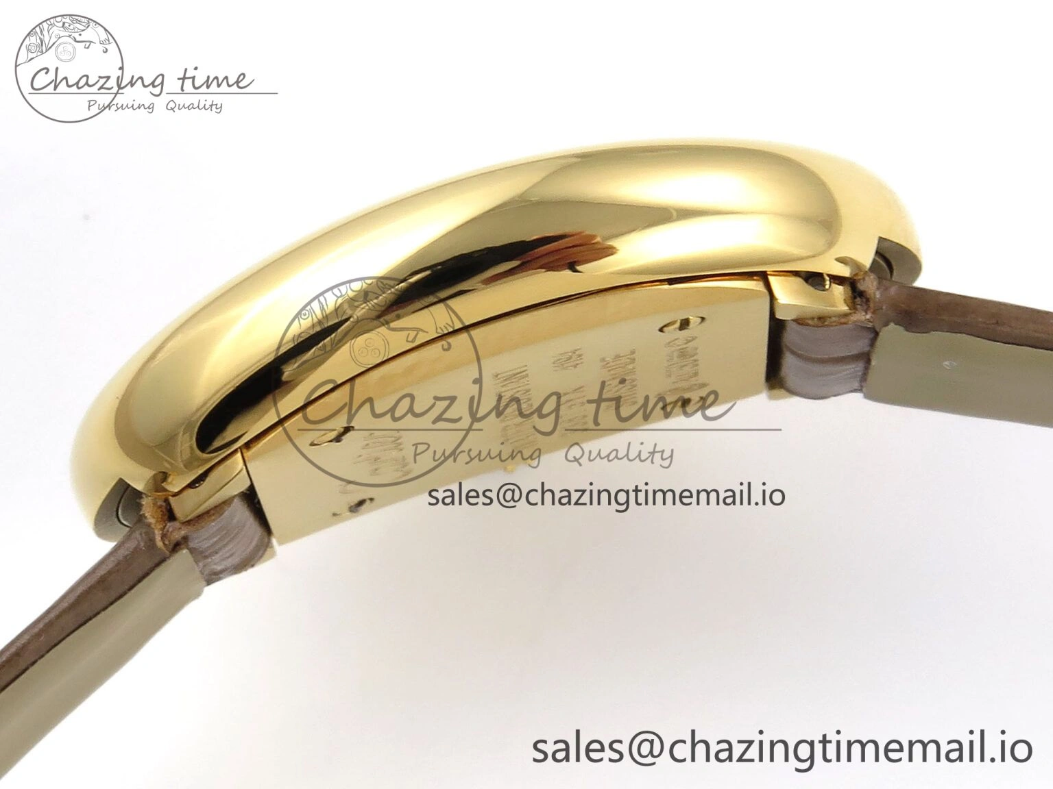 Baignoire De Cartier YG AF 1:1 Best Edition Silver Dial on Brown Leather Strap Ronda Quartz