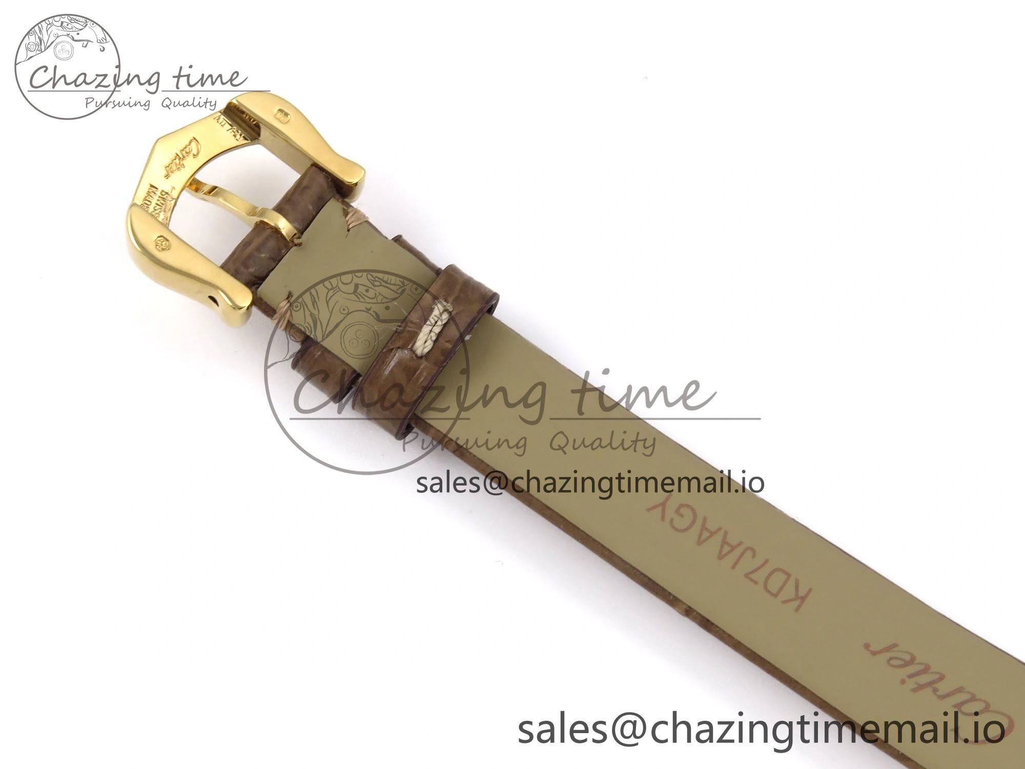 Baignoire De Cartier YG AF 1:1 Best Edition Silver Dial on Brown Leather Strap Ronda Quartz