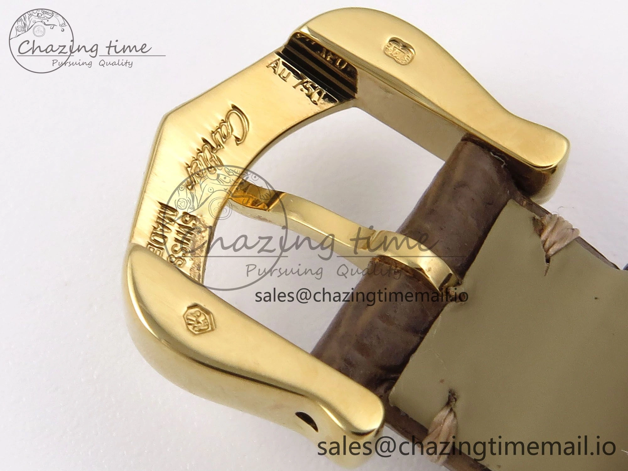 Baignoire De Cartier YG AF 1:1 Best Edition Silver Dial on Brown Leather Strap Ronda Quartz
