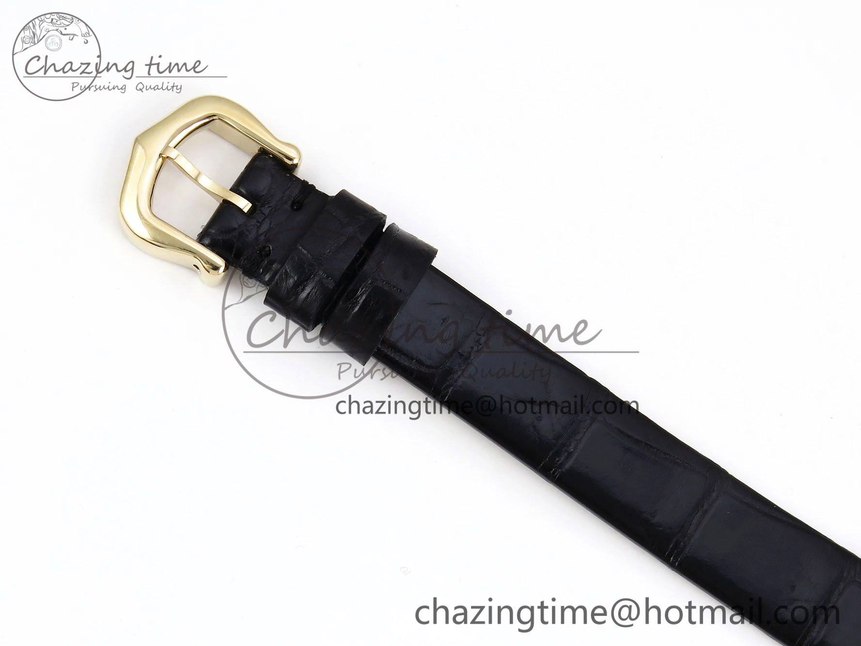 Baignoire De Cartier YG DRF 1:1 Best Edition Silver Dial on Black Leather Strap Swiss Quartz