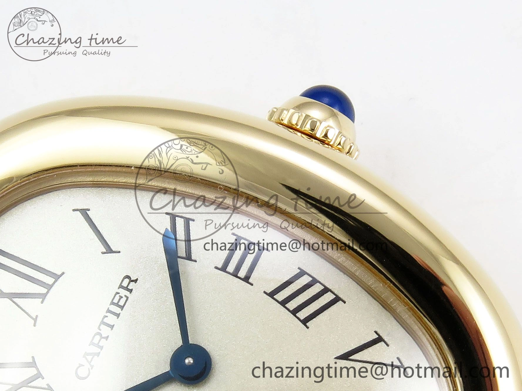 Baignoire De Cartier YG DRF 1:1 Best Edition Silver Dial on Brown Leather Strap Swiss Quartz
