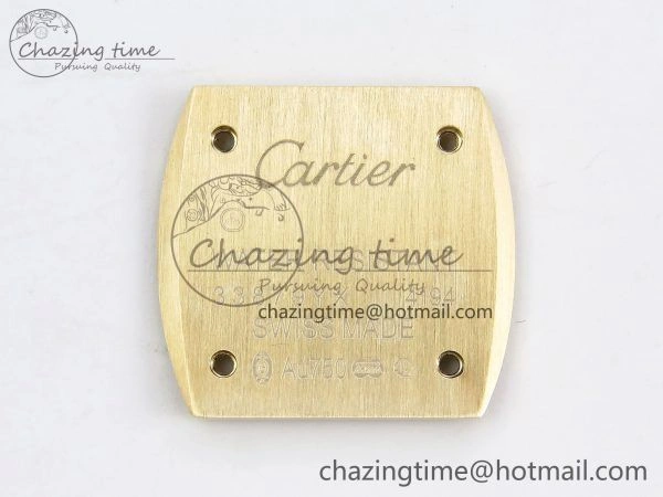 Baignoire De Cartier YG DRF 1:1 Best Edition Silver Dial on Brown Leather Strap Swiss Quartz